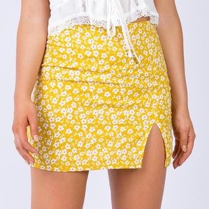 Princess Polly Yellow floral mini skirt